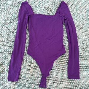 Aritzia Purple Boatneck Bodysuit